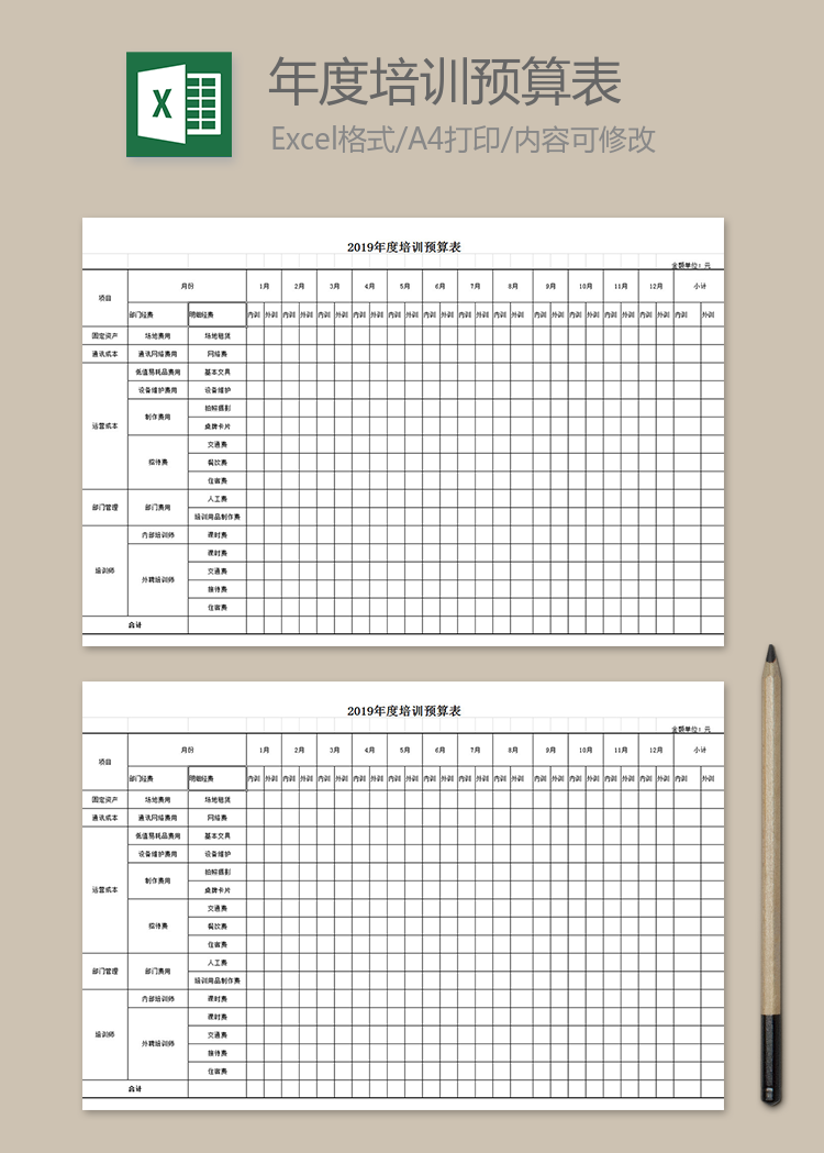 年度培訓(xùn)預(yù)算表