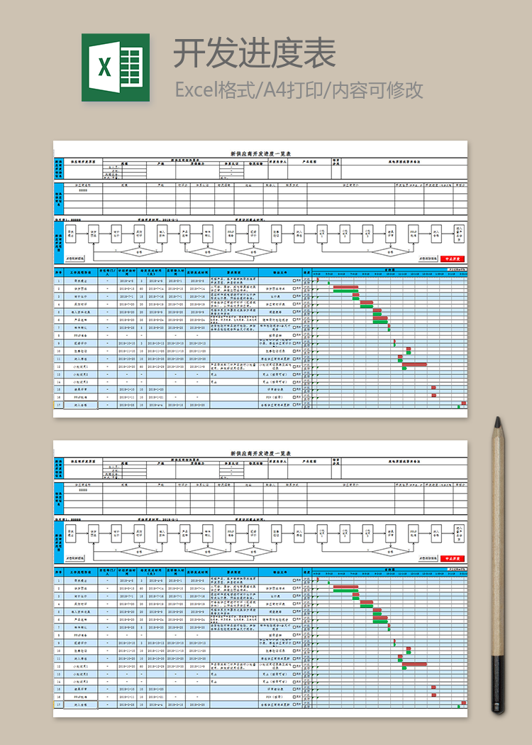 新供應(yīng)商開(kāi)發(fā)進(jìn)度一覽表