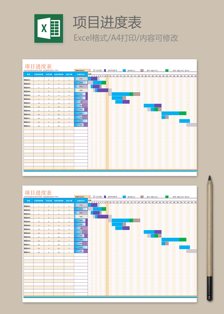 項目進度表(甘特圖)