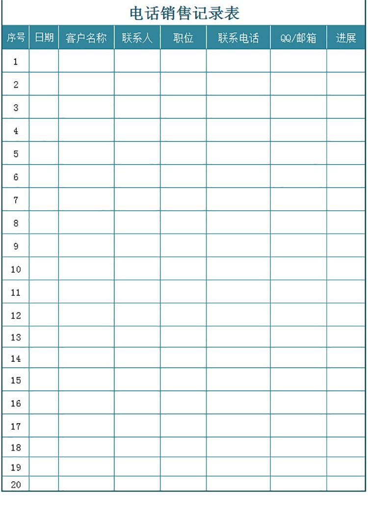 電話(huà)銷(xiāo)售記錄表-1