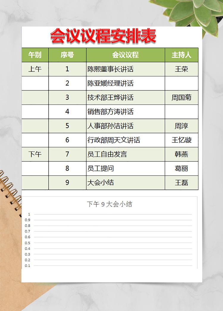 公司會(huì)議議程安排表