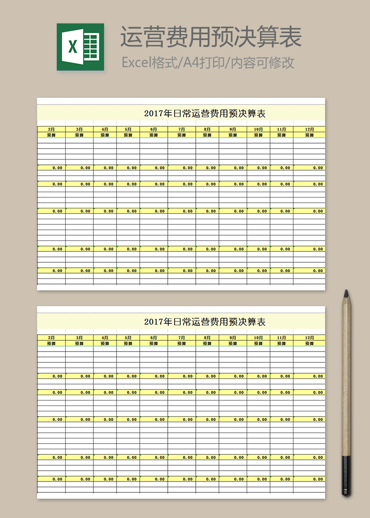 2019年日常運(yùn)營(yíng)費(fèi)用預(yù)決算表