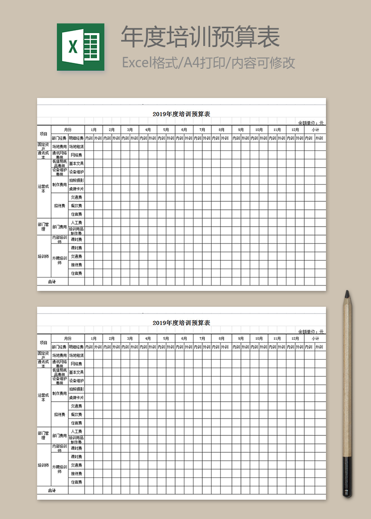 年度培訓(xùn)預(yù)算表