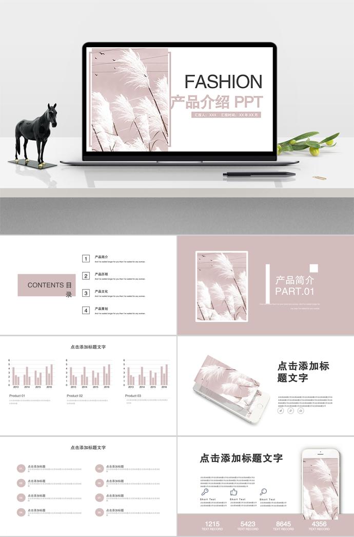 淡色簡約產(chǎn)品介紹PPT模板