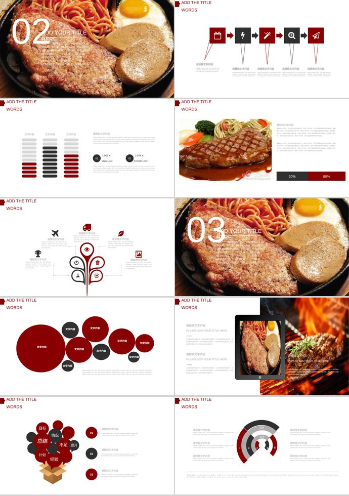 西餐美食牛排產(chǎn)品介紹PPT模板-1