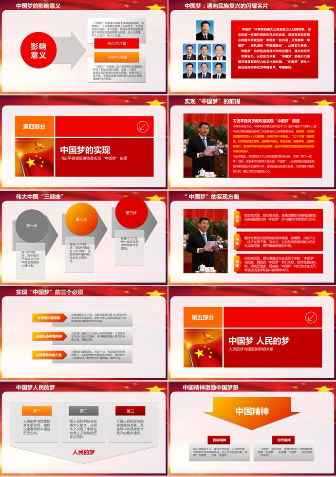 炫彩紅色中國(guó)夢(mèng)黨課學(xué)習(xí)ppt模板-2