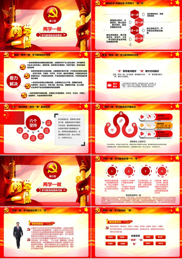 紅色精致黨政學(xué)習(xí)ppt模板-1