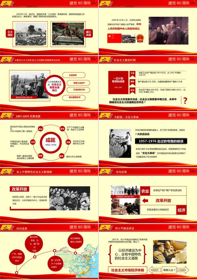 紅黃色質(zhì)樸風(fēng)黨課學(xué)習(xí)ppt模板-2