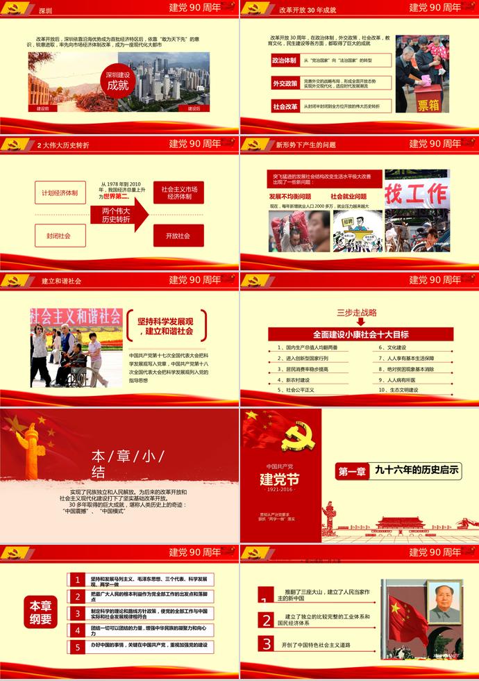 紅黃色質(zhì)樸風(fēng)黨課學(xué)習(xí)ppt模板-3