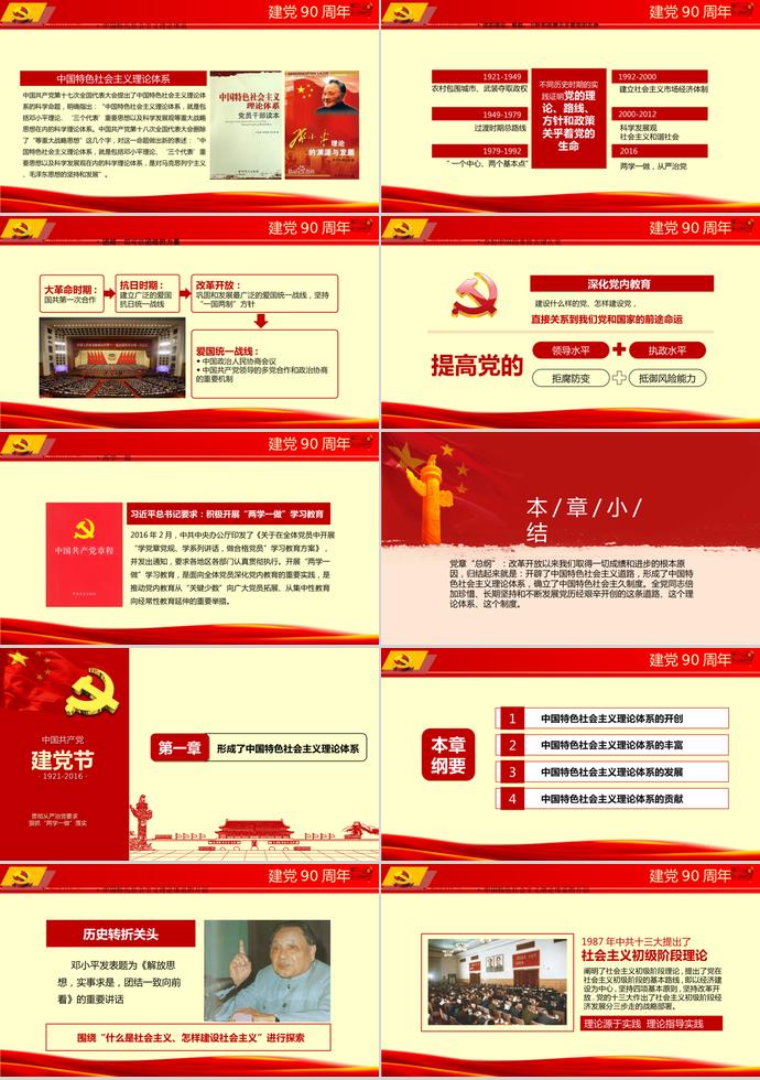 紅黃色質(zhì)樸風(fēng)黨課學(xué)習(xí)ppt模板-4