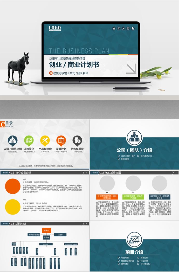 實(shí)用創(chuàng)業(yè)商業(yè)計(jì)劃書PPT模板
