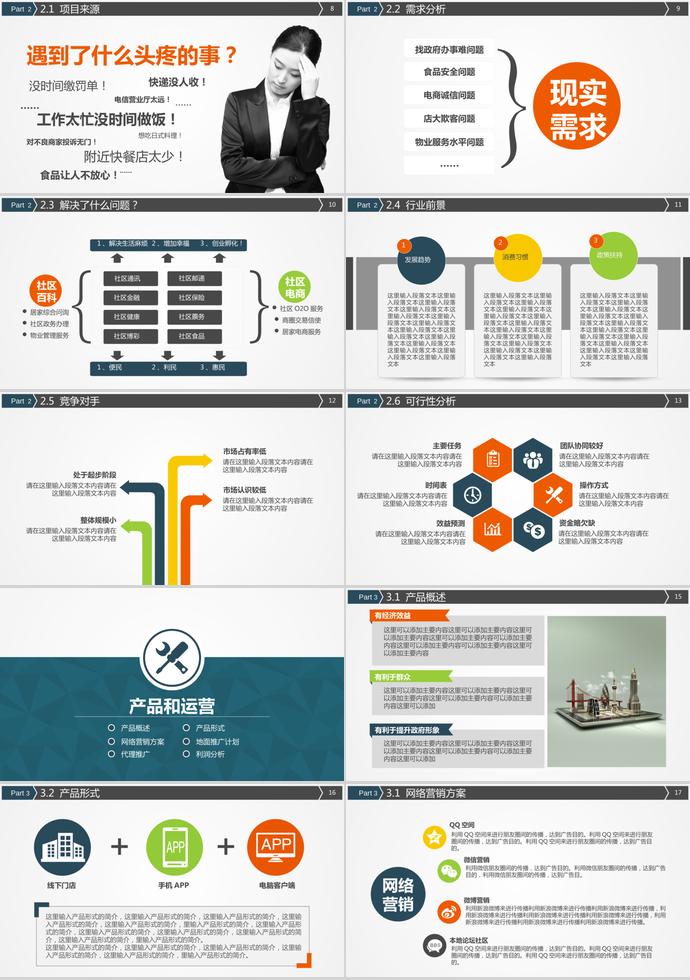 實(shí)用創(chuàng)業(yè)商業(yè)計(jì)劃書PPT模板-1