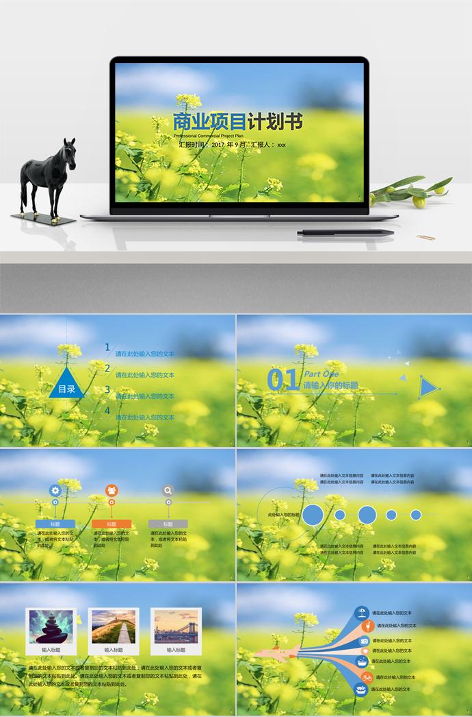 花卉商業(yè)項目計劃書PPT模板