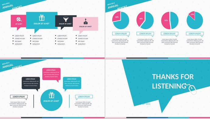 天藍(lán)色扁平化工作總結(jié)ppt模板-2