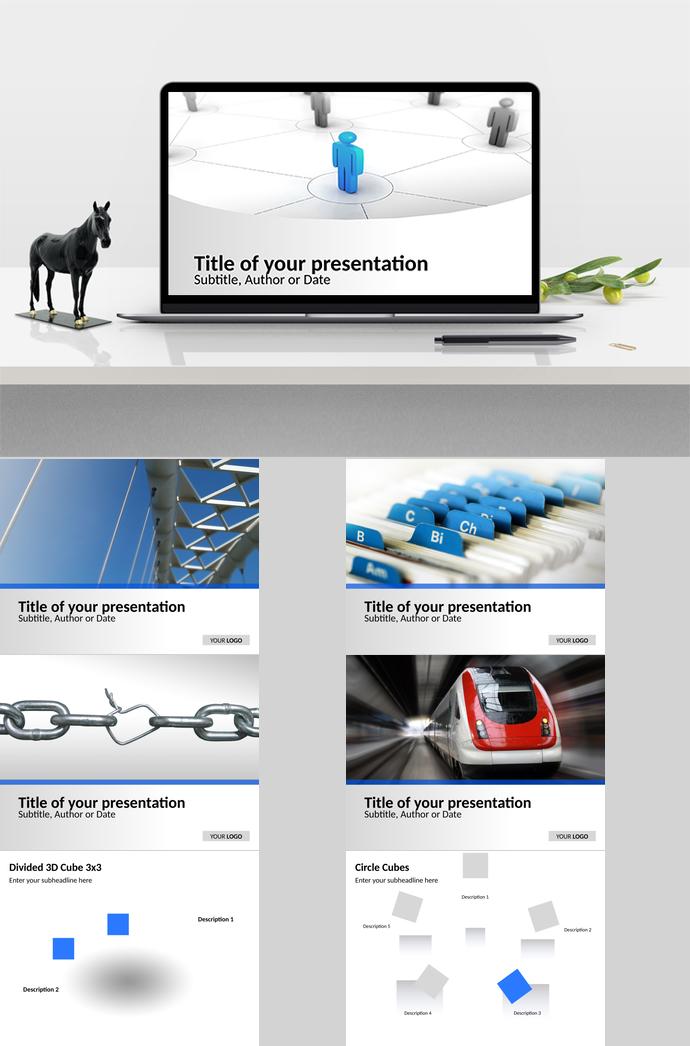 灰色調(diào)扁平化工作總結(jié)ppt模板