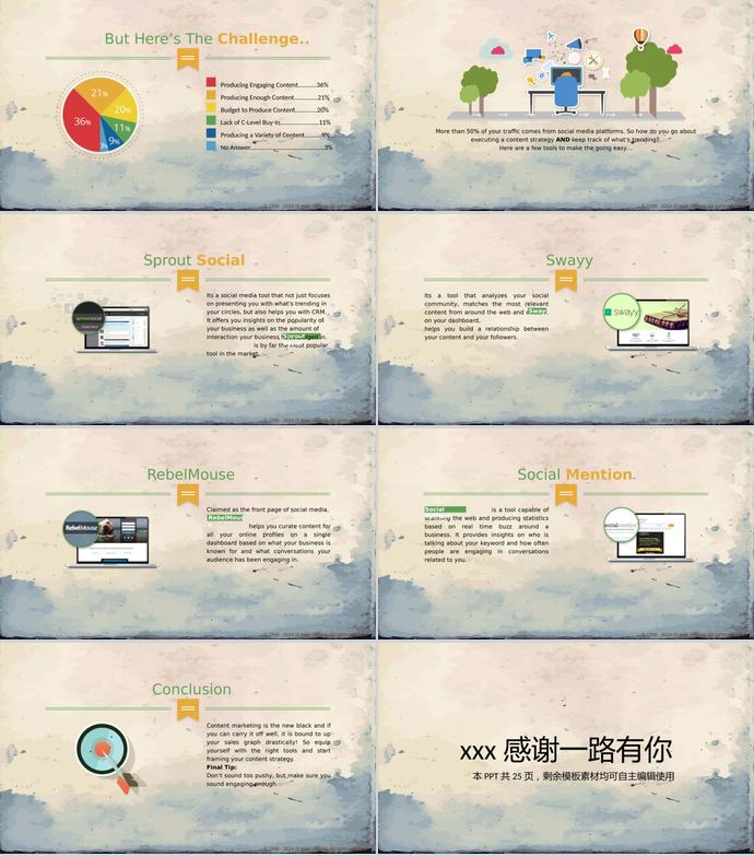 綠色插畫(huà)風(fēng)教育課件PPT模板-2