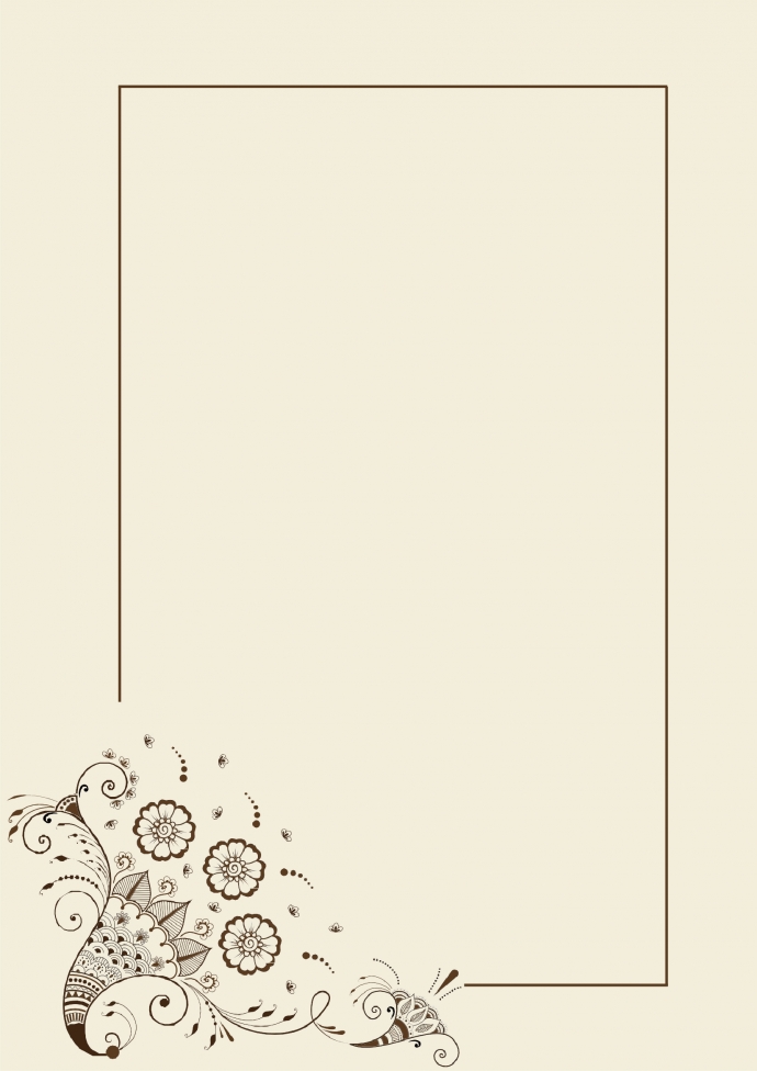 簡約精美花紋元素信紙