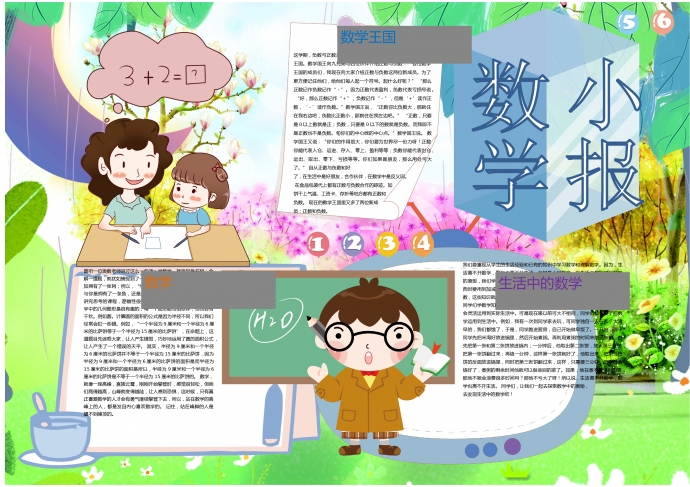 數(shù)學(xué)王國(guó)可愛手抄報(bào)