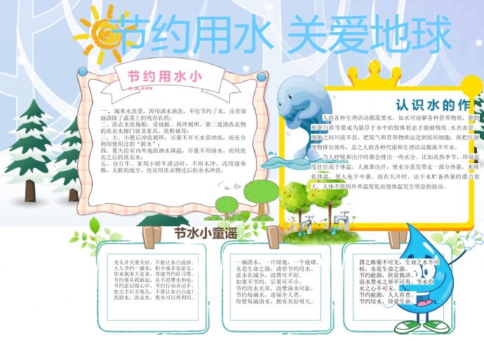 節(jié)約用水電子小報(bào)環(huán)保小報(bào)手抄報(bào)