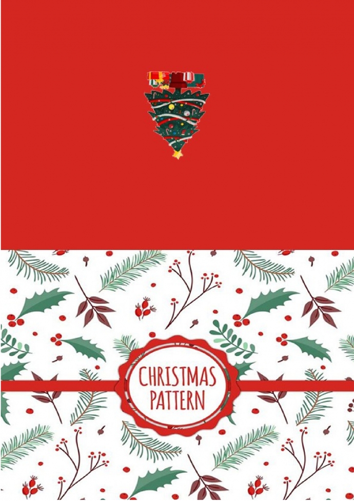 精美卡通植物主題圣誕賀卡