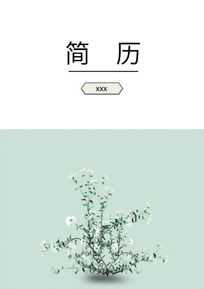 湖藍色小清新品牌化妝包設(shè)計師簡歷模板