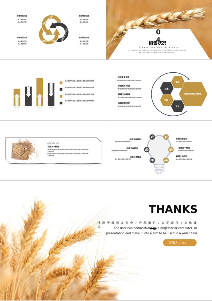 創(chuàng)意稻谷風(fēng)農(nóng)作物新品發(fā)布PPT模板-2
