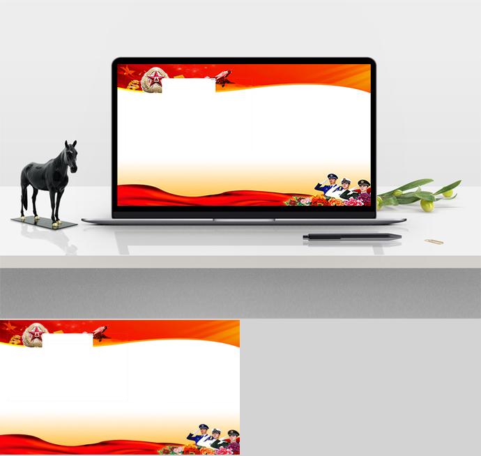 創(chuàng)意背景建軍節(jié)主題ppt模板