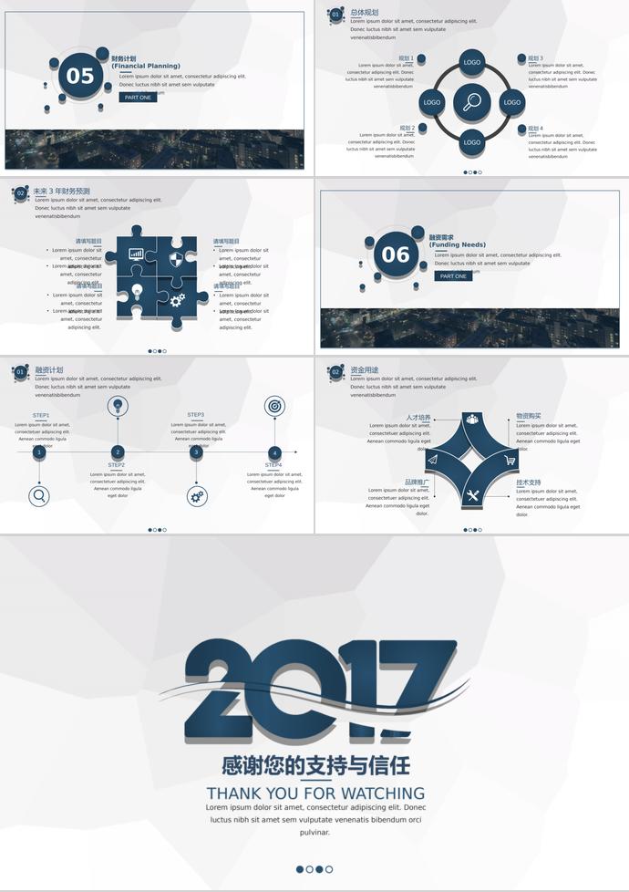 夜景背景創(chuàng)業(yè)融資計(jì)劃書(shū)PPT模板-2
