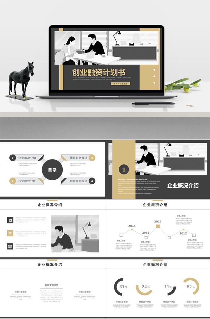 黃色創(chuàng)業(yè)融資計劃書PPT模板
