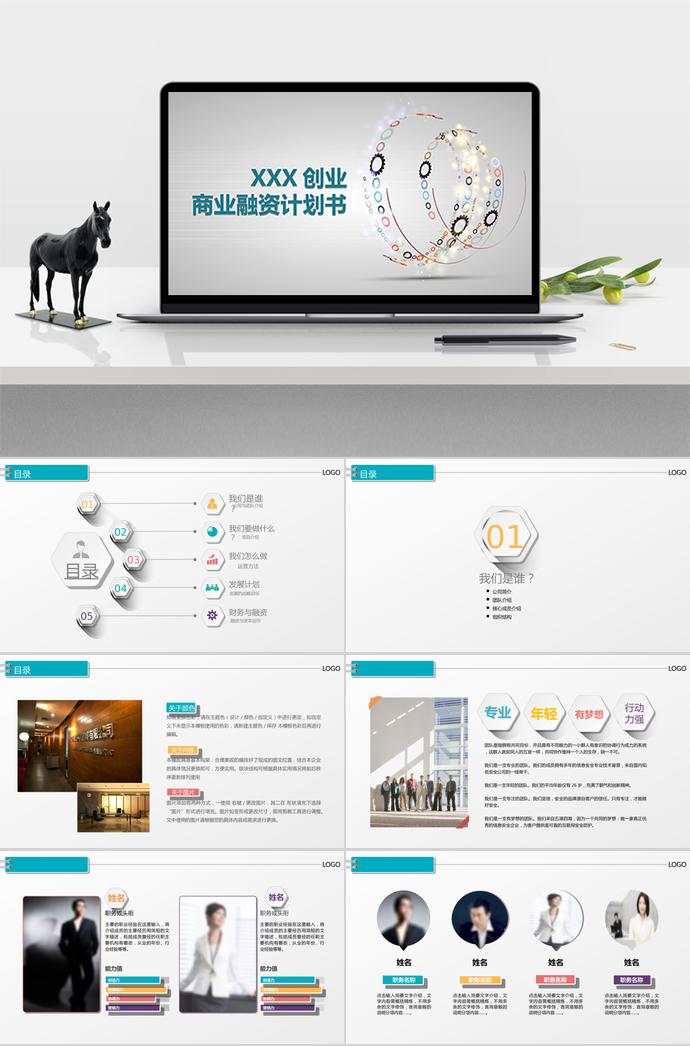 灰色簡約創(chuàng)業(yè)融資計劃書