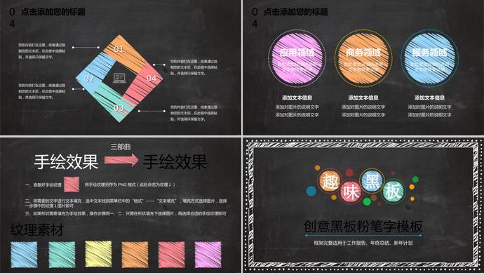 創(chuàng)意黑板粉筆字教育PPT模板-3