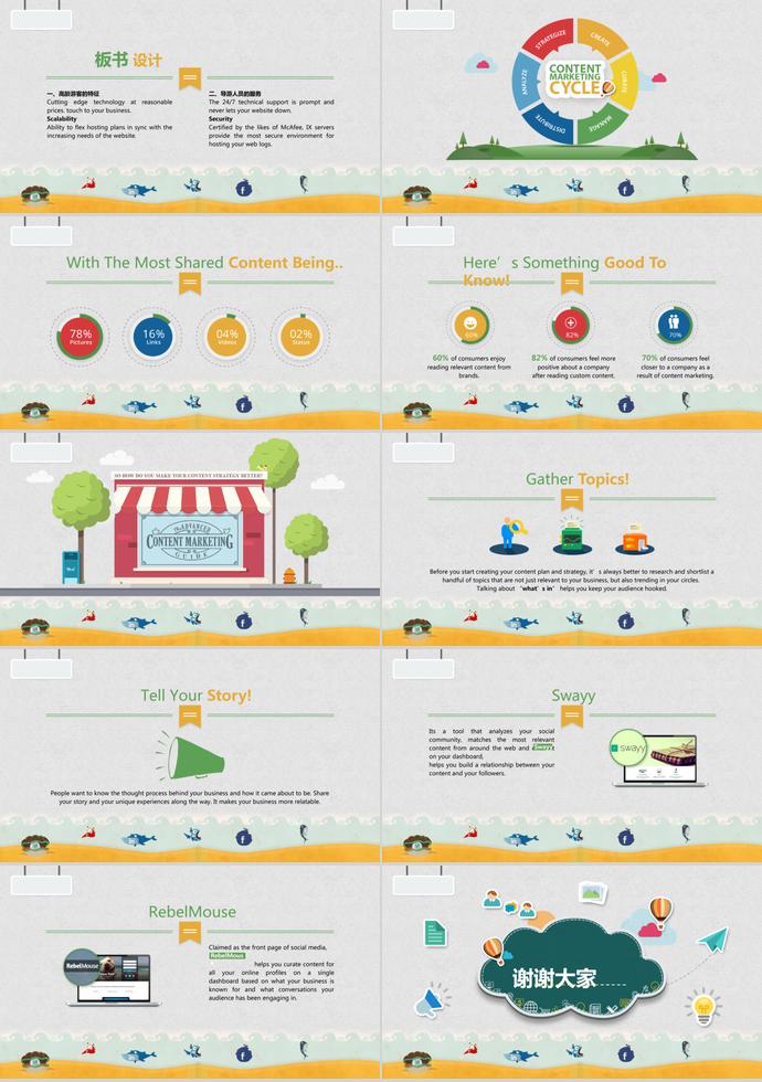 綠色卡通教師說課PPT模板-2