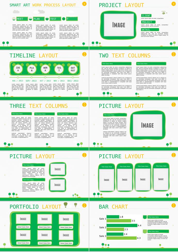 綠色簡潔清新可愛教育課件PPT模板-1
