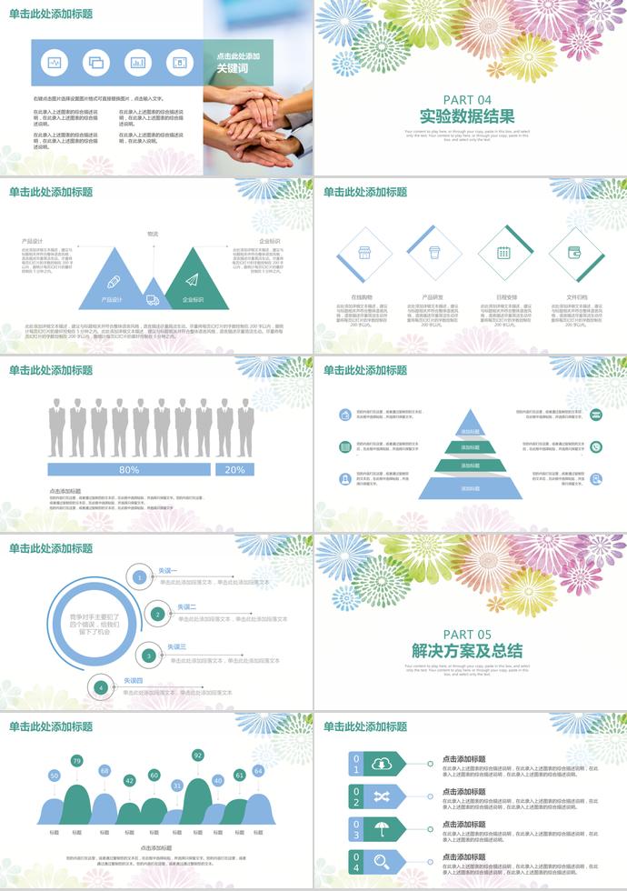 五彩花紋畢業(yè)論文答辯模板-2