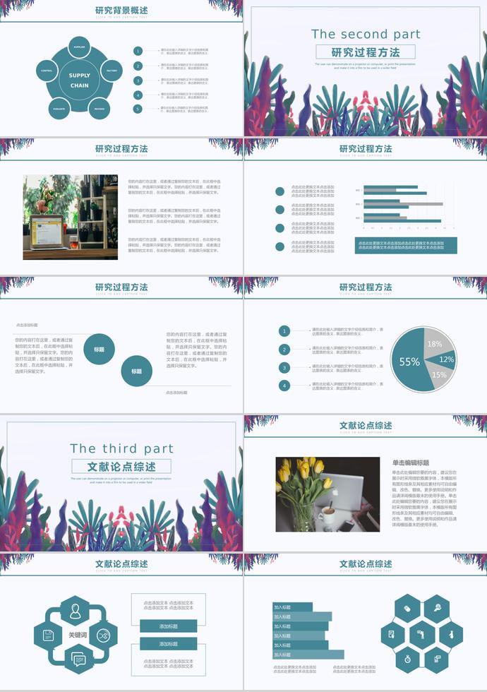 創(chuàng)意水草風畢業(yè)答辯報告-1