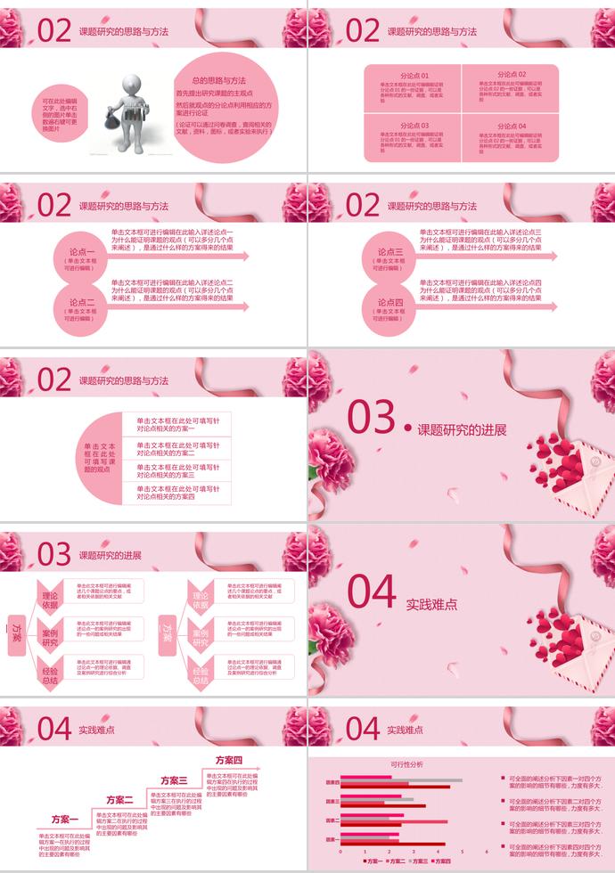 粉紅色清新畢業(yè)論文答辯PPT模板-1