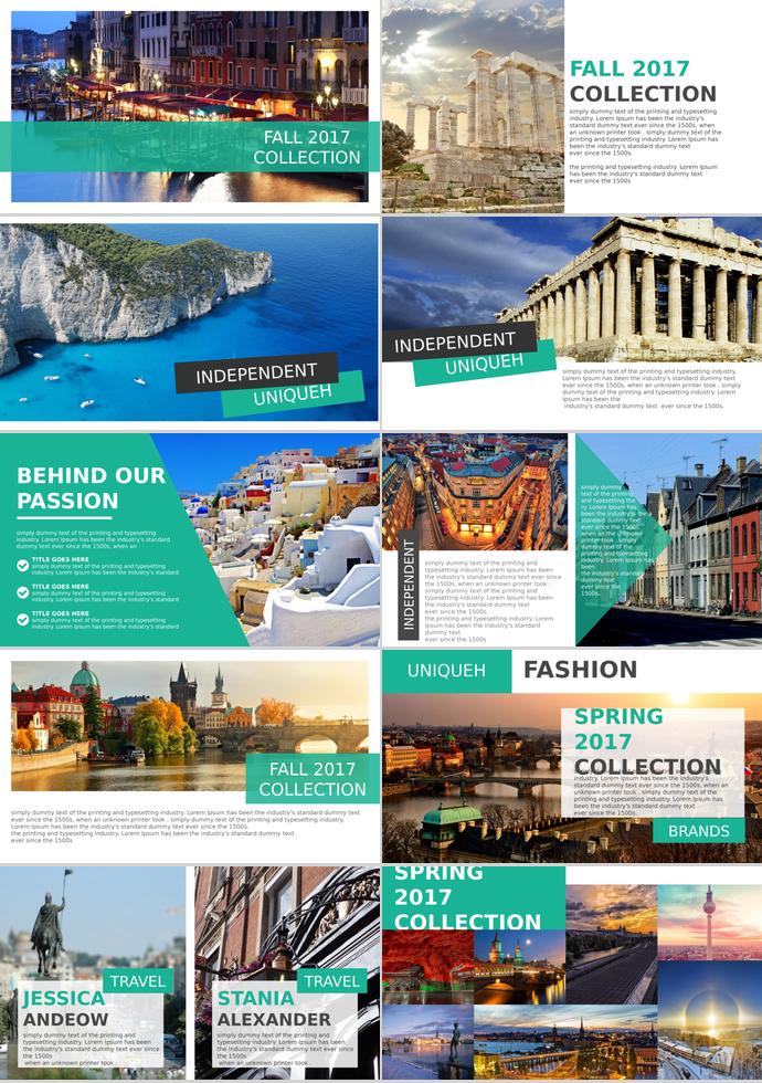 世界景觀相冊圖集PPT模板-1