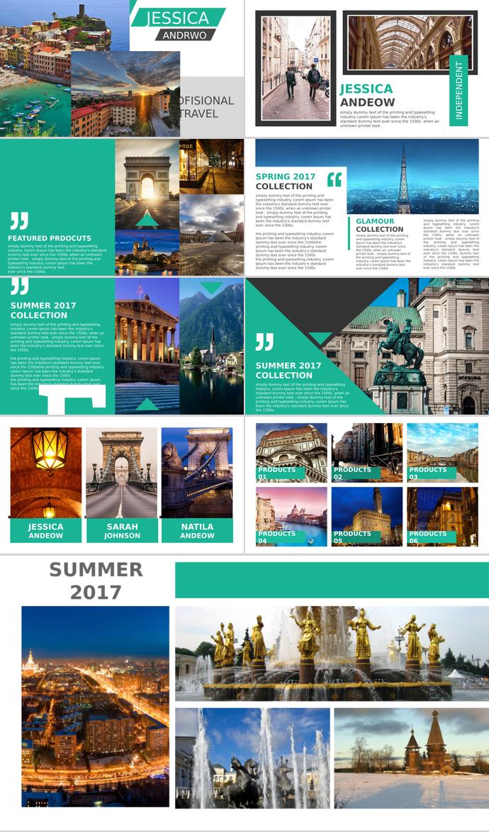 世界景觀相冊圖集PPT模板-3