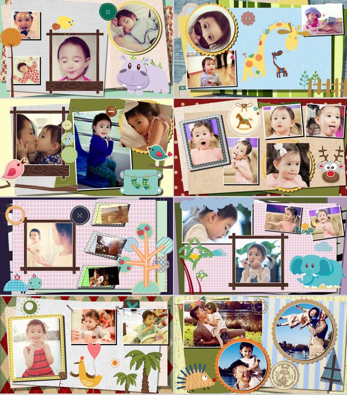 快樂小辮子相冊(cè)PPT模板-1