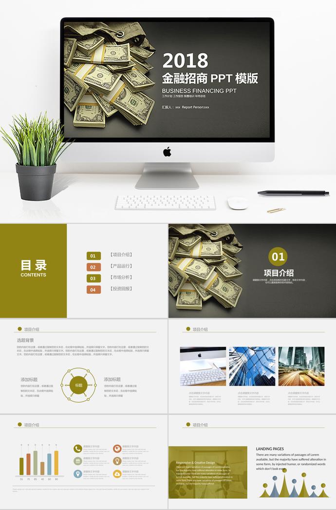 美元金融理財PPT模板