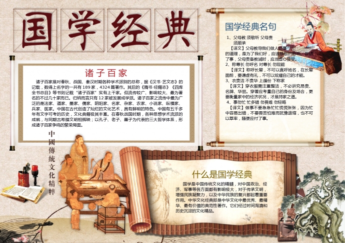 國學經(jīng)典諸子百家名句手抄報wps