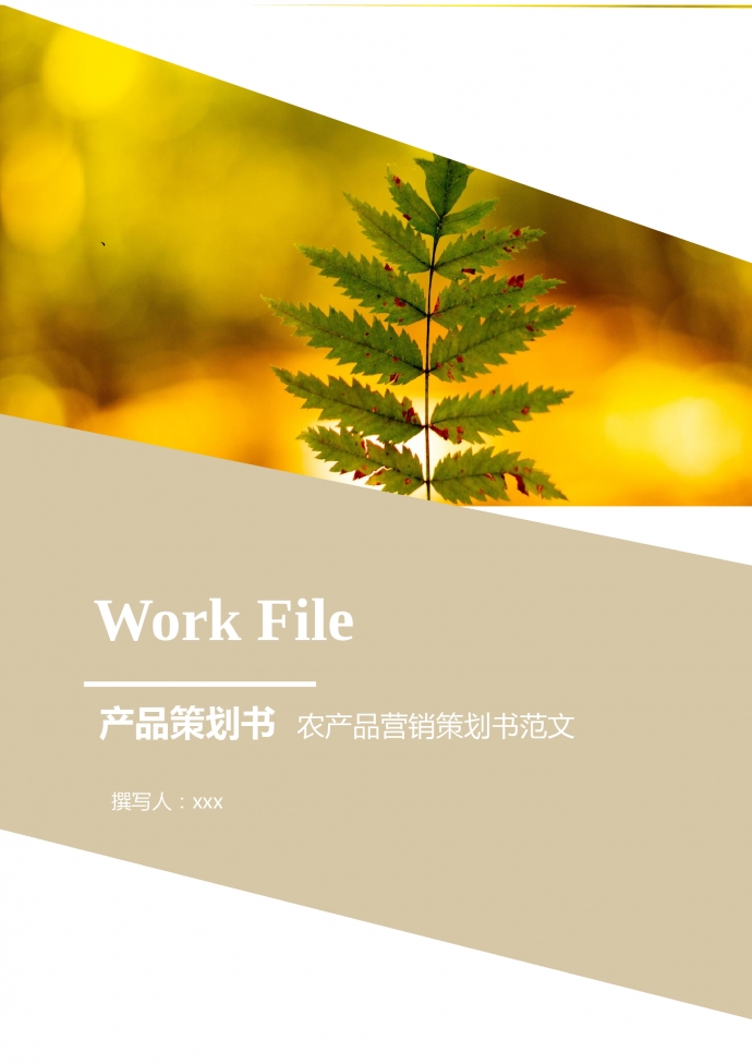 農(nóng)產(chǎn)品營銷策劃書范文