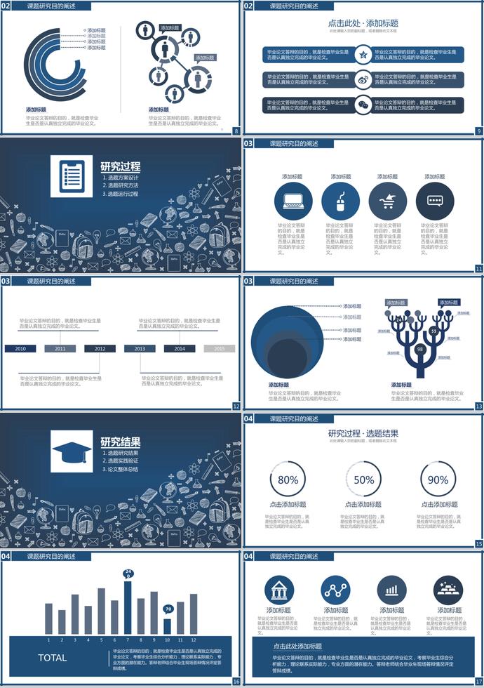 藍色系時尚圖標化工畢業(yè)答辯PPT模板-1