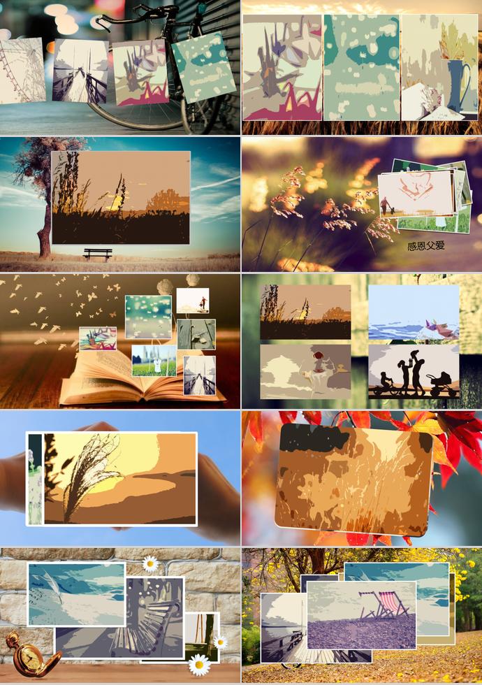 彩色系唯美風(fēng)感恩父親節(jié)ppt模板-1