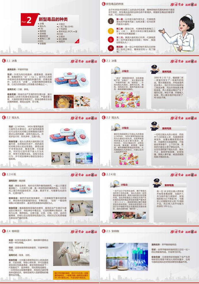 橙色系炫彩風禁毒知識宣傳ppt模板-1