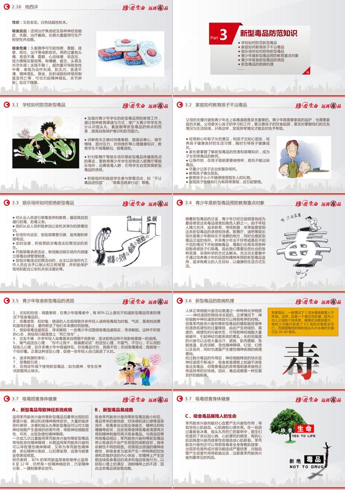 橙色系炫彩風禁毒知識宣傳ppt模板-3