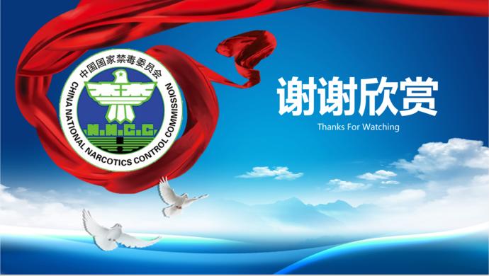 藍色簡約風(fēng)禁毒委員會工作ppt模板-4