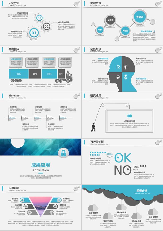藍色個性微粒體畢業(yè)論文答辯PPT模板-2