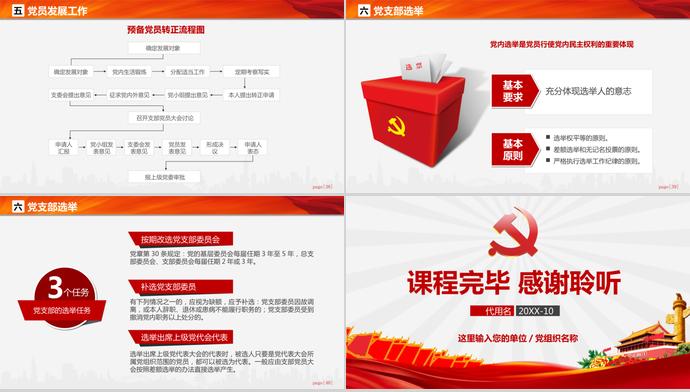 大紅風黨支部黨務(wù)工作知識培訓課程PPT模板-4