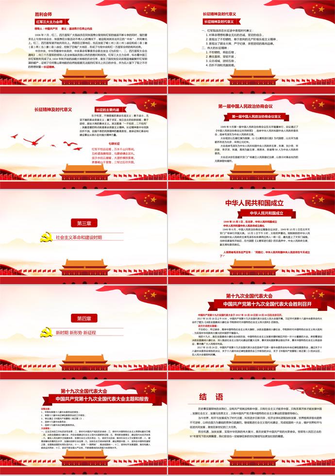 紅色北京天安門風(fēng)黨的光輝歷程建黨98周年工作報(bào)告PPT模板-2